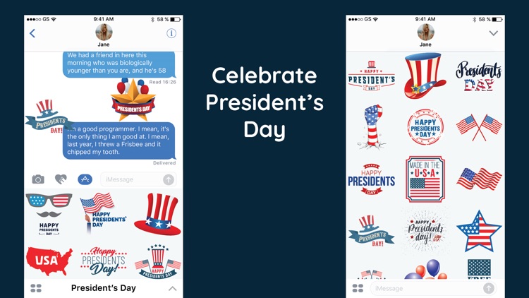 USA Presidents Day Sticker SMS