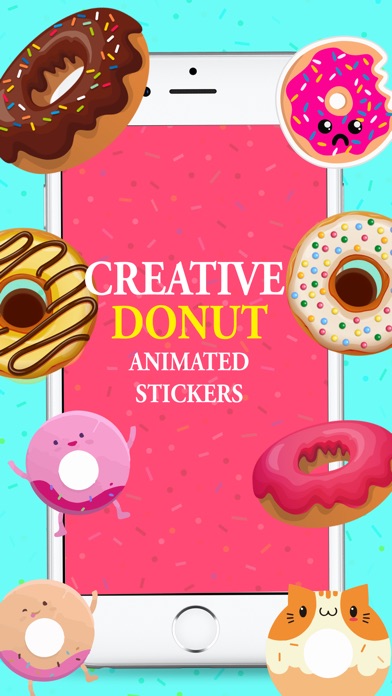 Animated Hipster Donut Sticker screenshot 3