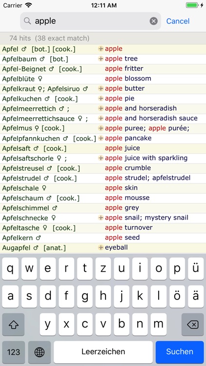 M's Dictionary German English