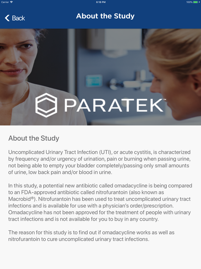 Paratek PTK0796-UUTI-17201