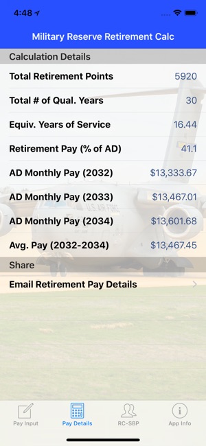 Mil Reserve Retirement Calc(圖2)-速報App