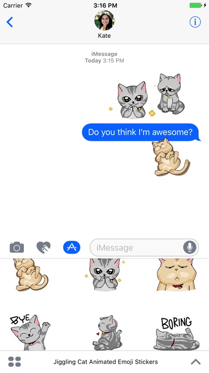 Jiggling Cat Animated Emoji Stickers