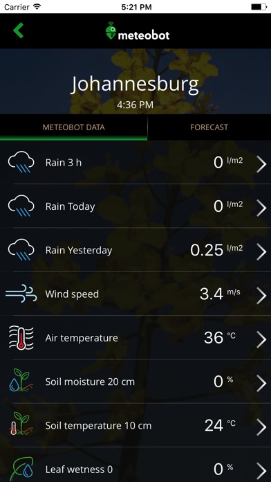 Meteobot screenshot 2