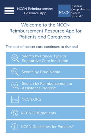 NCCN Reimbursement Resource screenshot 2