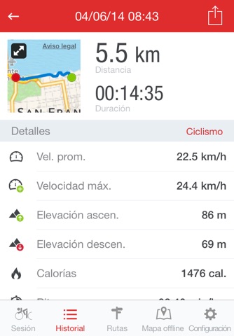 Runtastic Road Bike GPS screenshot 2
