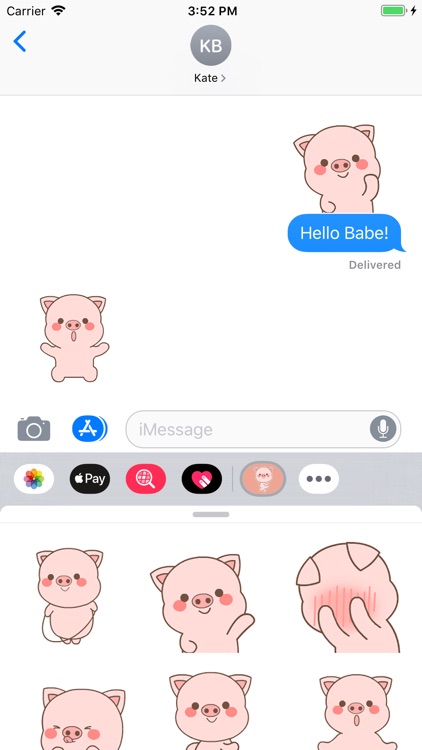 Baby Pig Animated Stickers