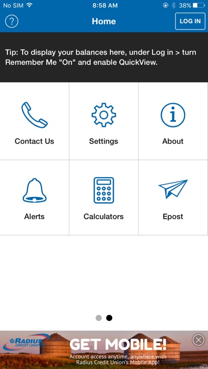 Radius Credit Union Mobile App