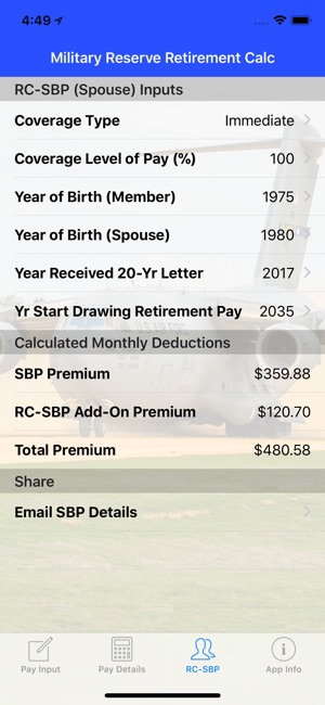 Mil Reserve Retirement Calc(圖3)-速報App