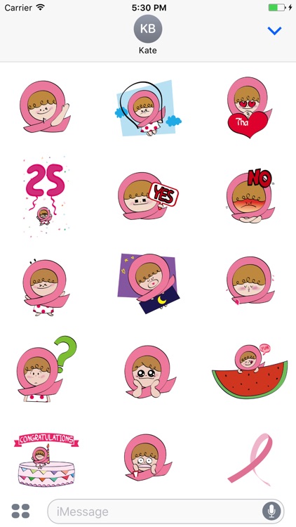 Pink Ribbon iSticker Pinky