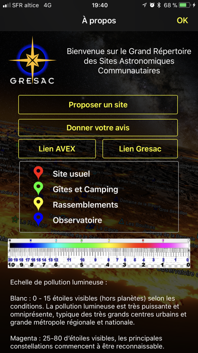 iGresac Répertoire Sites Astro screenshot 3