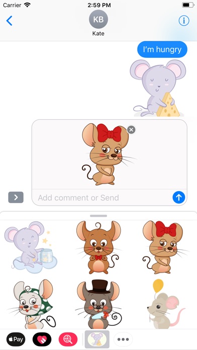 Mice Love Cheese Stickers screenshot 2