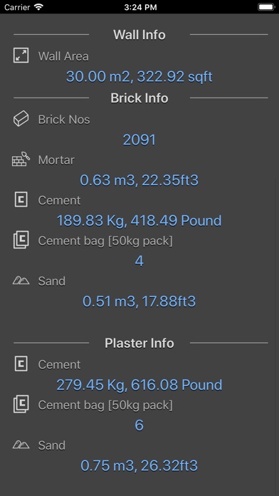 Brick and Plaster Calculator screenshot 2