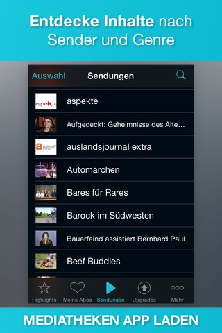 TV.de Mediatheken App screenshot 2