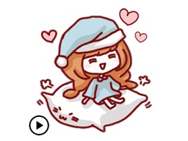 Animated Lazy Girl With Pillow