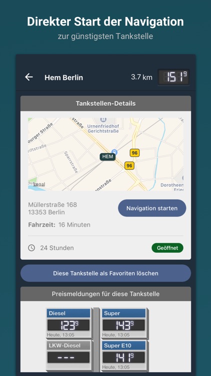 TankenApp mit Benzinpreistrend screenshot-3