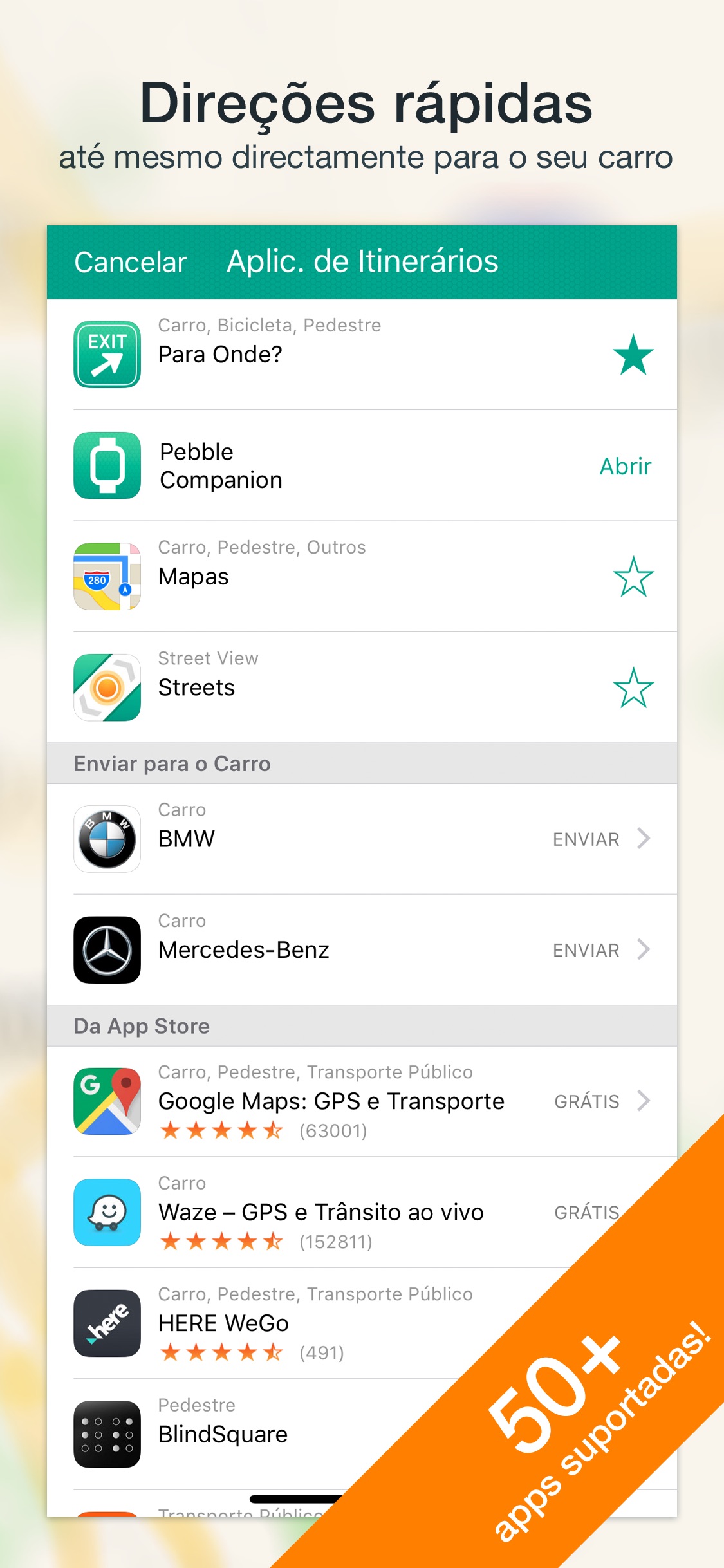 Screenshot do app Para Onde? (Where To?)