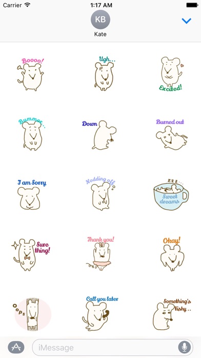 Cute White Mouse Stickers screenshot 2