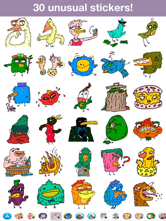 Crazy birds - Unusual stickersのおすすめ画像2