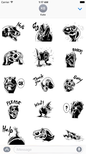 Black and White T-Rex Sticker(圖1)-速報App