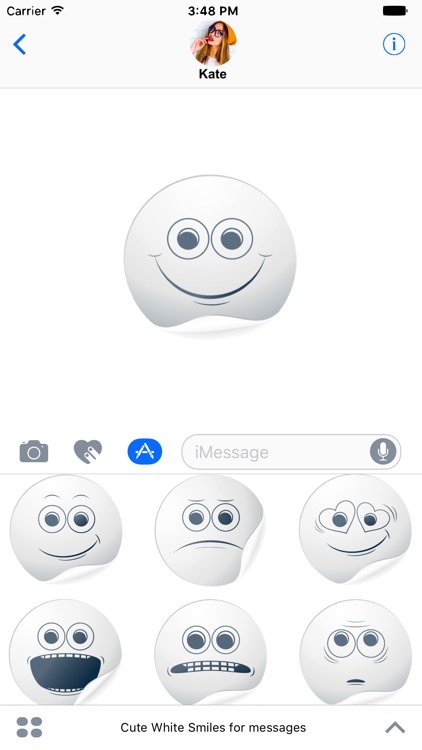 Cute White Smiles for messages