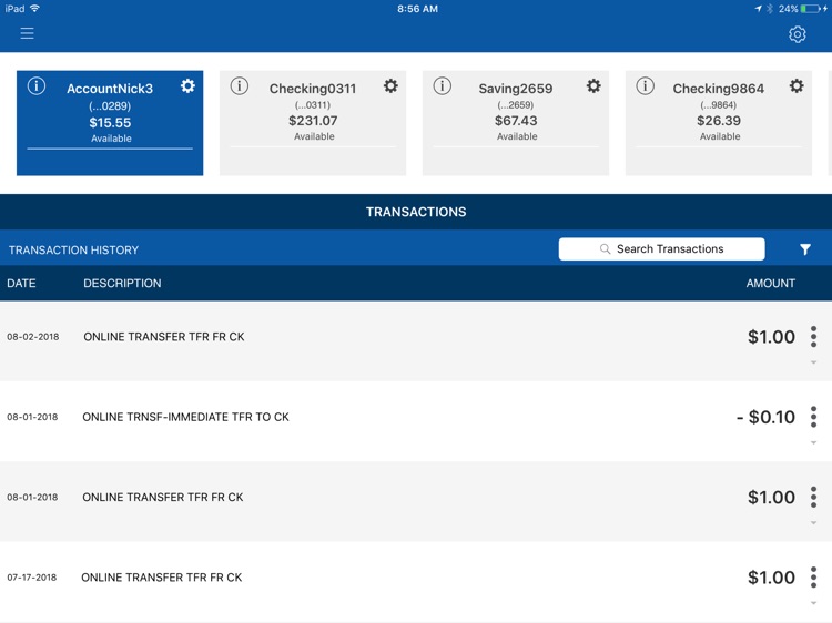 Webster Bank Mobile for iPad