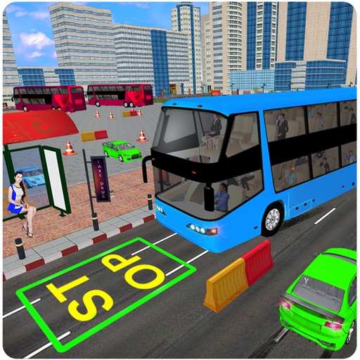 Modern Coach Bus Parking 3D icon