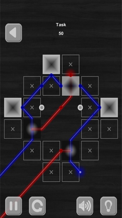 Lazers Puzzle. Colored rays