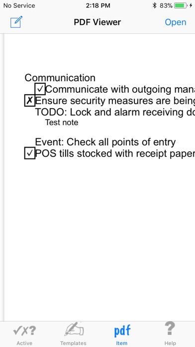 RDO Checklist screenshot 4