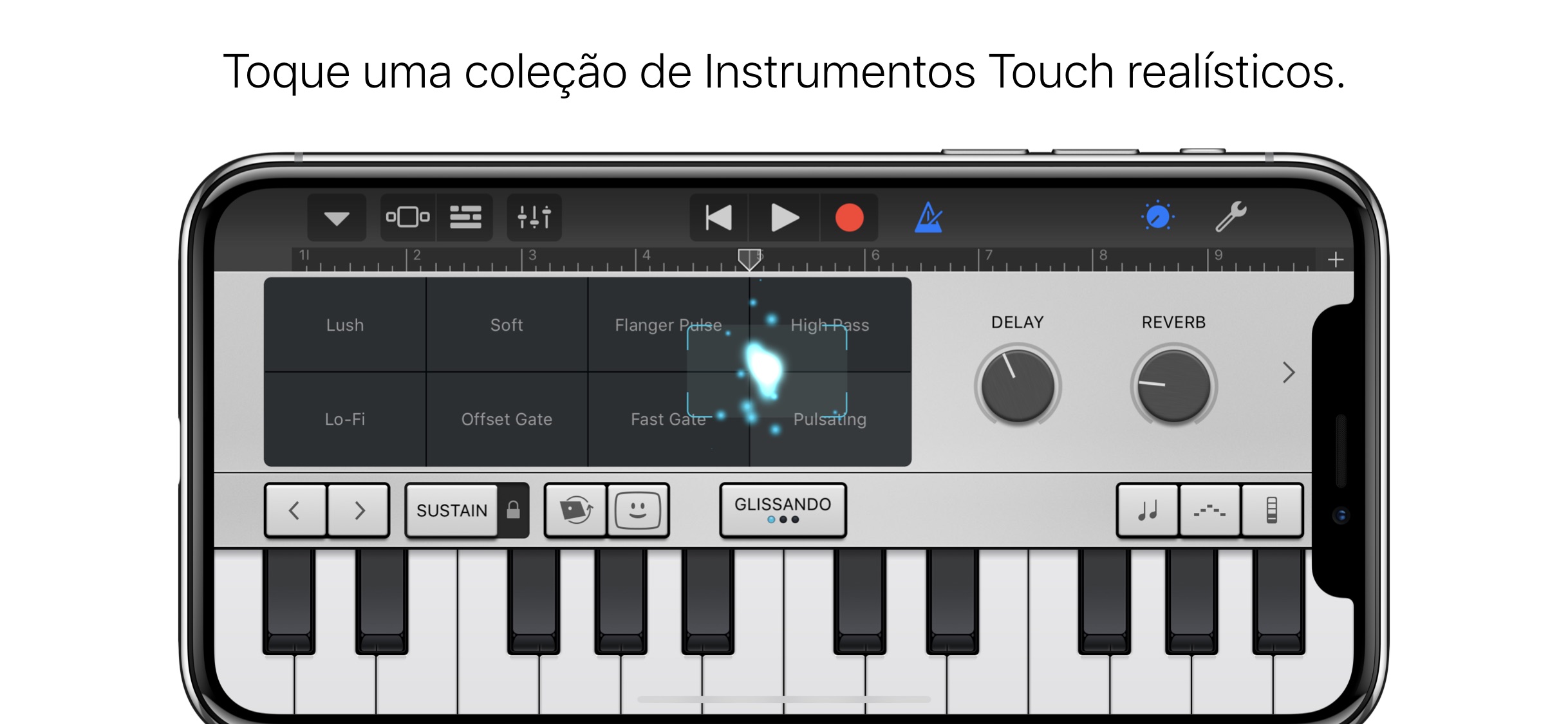 Screenshot do app GarageBand