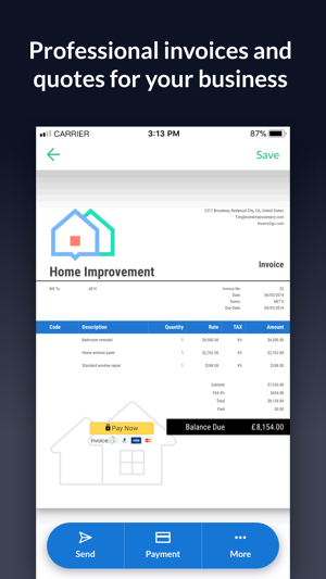 invoice 2go invoice estimate on the app store
