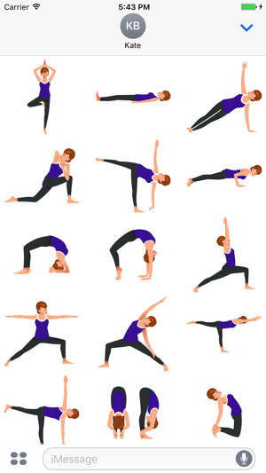 Yoga Poses Stickers for iMessage(圖2)-速報App