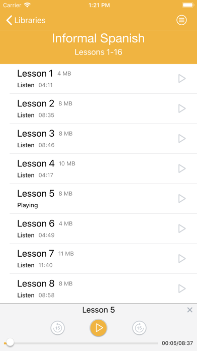 Informal Spanish on Audio screenshot 2