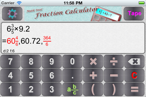 MathTool Fraction Calculator screenshot 2
