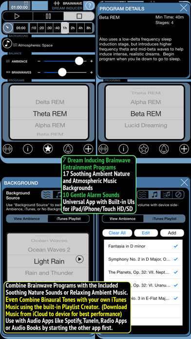 Dream Inducer - 5 Binaural Dream Induction Brainwave Programs Screenshot 1