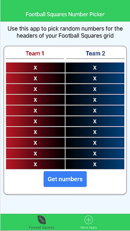 Football Squares Number Picker