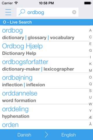 Dictionary Danish English screenshot 2