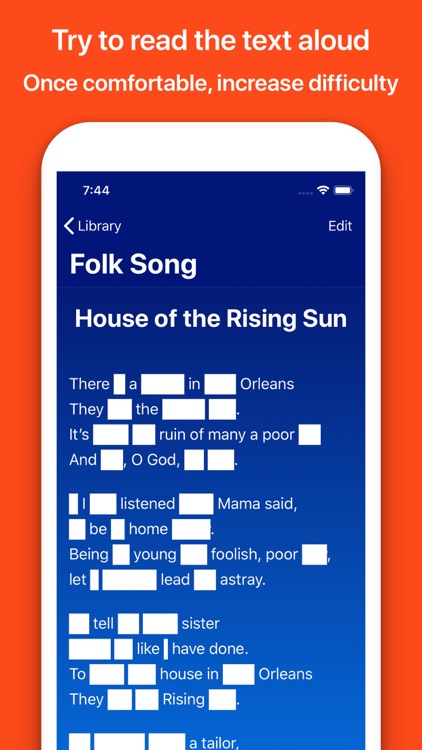 Memorize texts, lyrics, poems