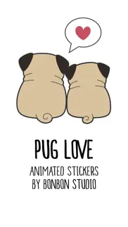 pug love animated dog stickers iphone screenshot 1