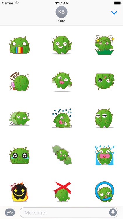 Adorable Cactus Emoji Stickers Pack