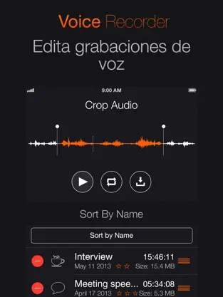 Captura de Pantalla 2 Grabadora voz+ grabación audio iphone