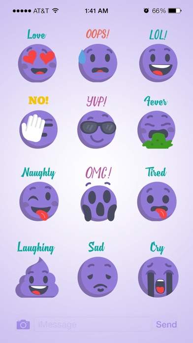 Animated Cute Purple Sticker screenshot 2