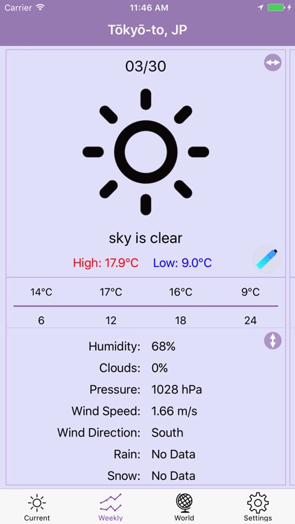 FLAT Weather Clock for iPhone screenshot-3