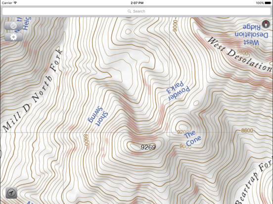 Wasatch Backcountry Skiing Map screenshot