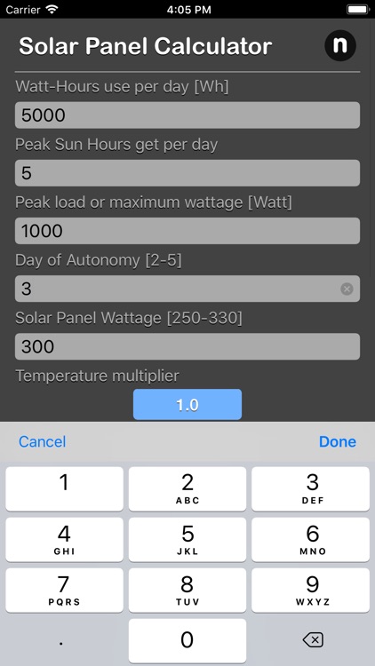 Solar Panel Calculator Plus screenshot-3