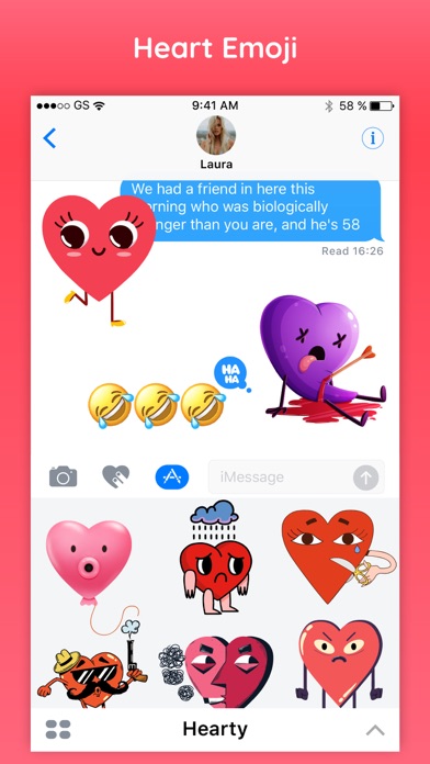 Hearts Emoji Funny Texting App screenshot 2