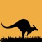 Small kangaroo jumps over the swinging platforms located above the deep sea