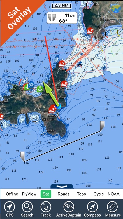 Arcipelago Toscano - GPS charts fishing Navigator