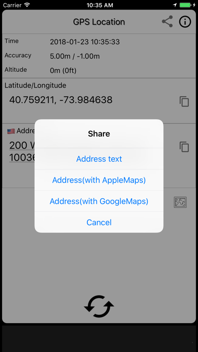 GPS Location - Share address screenshot 2