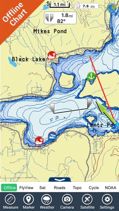 Flathead lake Montana charts HD GPS fishing maps screenshot 3