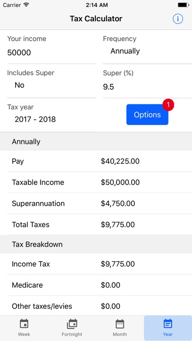 Aussie Taxes - ATO Income Tax Calculator screenshot 4